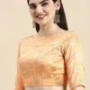 Peach Brocade Blouse Festive Wear -ZariGrace Shop peach brocade blouse BLBS02210831 l