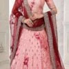Peach Art Silk Embroidered And Mirror Work Umbrella Lehenga Wedding Wear 1 Peach Art Silk Embroidered And Mirror Work Umbrella Lehenga Wedding Wear -ZariGrace Shop peach color art silk embroidered and mirror work umbrella lehenga ghska46486086 l
