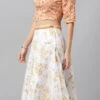 Peach Embroidered N White Organza Lehenga Party Wear -ZariGrace Shop peach embroidered n white organza lehenga GHBS02004293 l