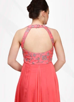 Peach Georgette Designer Anarkali Suit Party Wear -ZariGrace Shop peach georgette designer anarkali suit slsifh11033 b