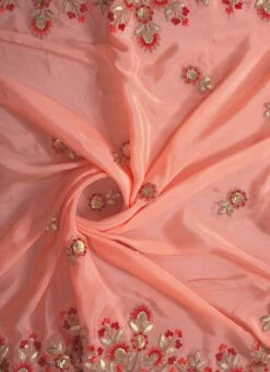 Peach Gota Work Embroidered Duppata Party Wear -ZariGrace Shop peach gota work embroidered duppata dpsuvi26d107 u