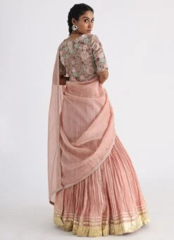 Peach Hand And Machine Embroidery Tafetta Half N Half Saree Wedding Wear 9 Peach Hand And Machine Embroidery Tafetta Half N Half Saree Wedding Wear -ZariGrace Shop peach hand and machine embroidery tafetta half n half saree saksaad358 b