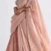 Peach Hand And Machine Embroidery Tafetta Half N Half Saree Wedding Wear -ZariGrace Shop peach hand and machine embroidery tafetta half n half saree saksaad358 l
