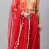Peach N Red Embroidered Round Neck Lehenga Set Party Wear 2 Peach N Red Embroidered Round Neck Lehenga Set Party Wear -ZariGrace Shop peach n red embroidered round neck lehenga set GHBS02004404 l