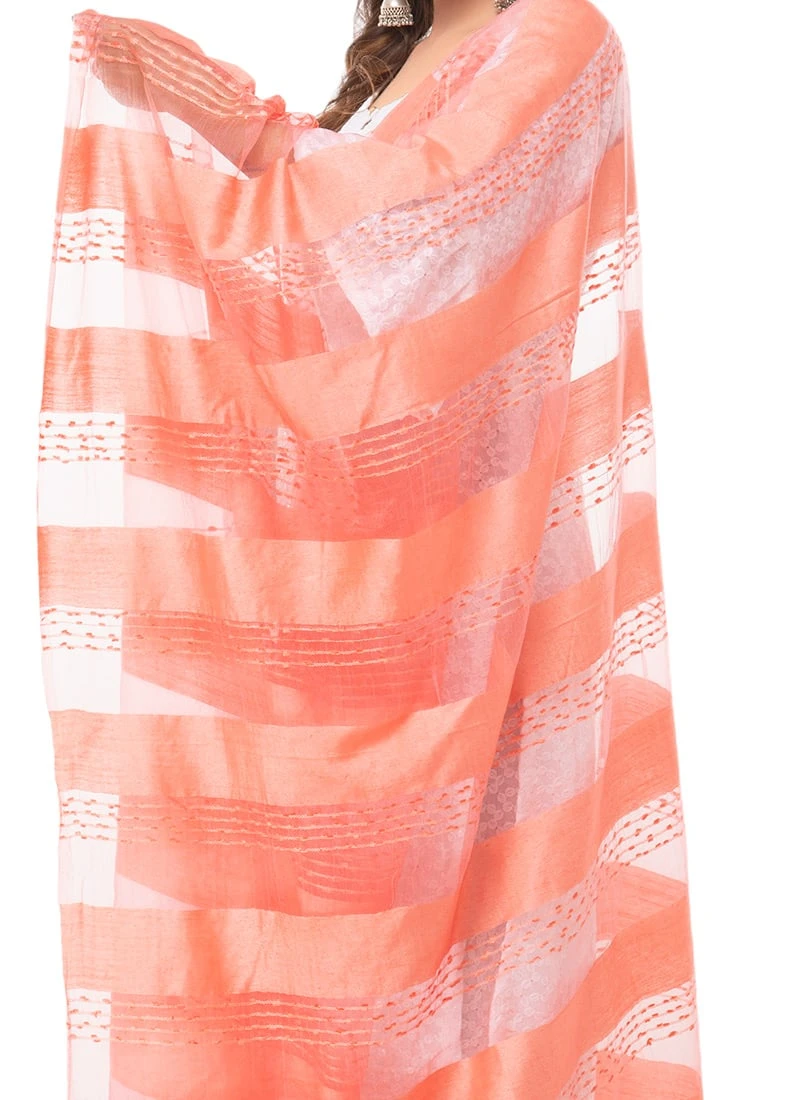 Peach Organza Dupatta After Six Wear 3 Peach Organza Dupatta After Six Wear