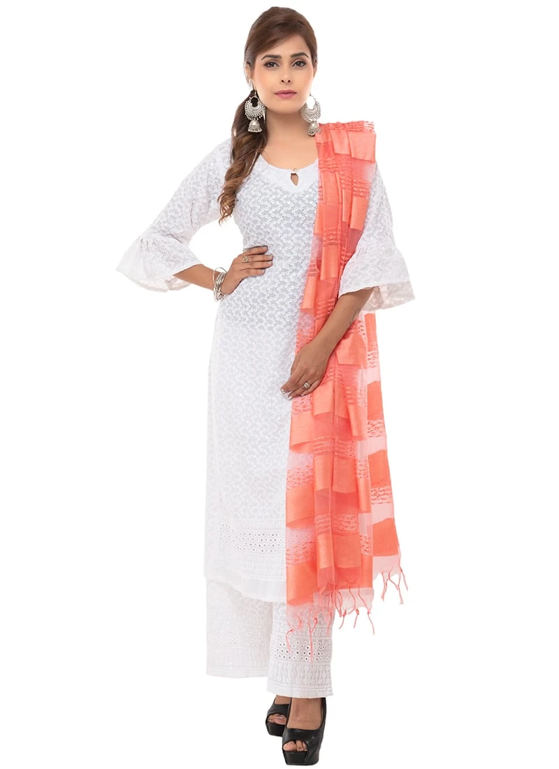 Peach Organza Dupatta After Six Wear 5 Peach Organza Dupatta After Six Wear - Image 3