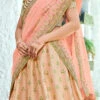 Peach Printed A Line Lehenga Party Wear -ZariGrace Shop peach printed a line lehenga ghsjssb1204 l
