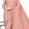Peach Satin Blend Saree Party Wear -ZariGrace Shop peach satin blend saree samsp14014a l