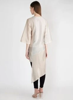 Peach Silk Kurta Straight Pant Set Work Wear -ZariGrace Shop peach silk kurta straight pant set krsdvcsvts32 b