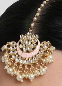 Pink Alloy Mangtikka Party Wear