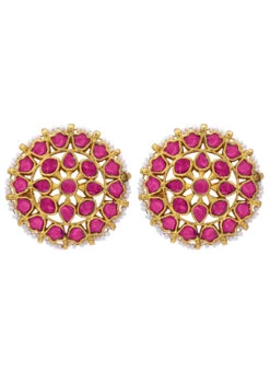 Pink Alloy Moti N Beads Choker Party Wear -ZariGrace Shop pink alloy moti n beads choker jyskjeohov405 b