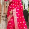 Pink Art Banarasi Silk Zari Saree Festive Wear -ZariGrace Shop pink art banarasi silk zari saree sasvw604f l