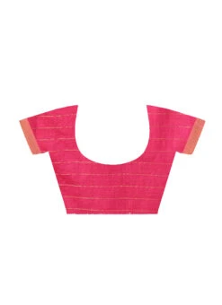 Pink Blended Cotton Sari After Six Wear