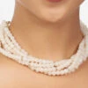 Pink Brass Pearl Necklace Party Wear -ZariGrace Shop pink brass pearl necklace jymjbr89 l