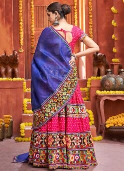 Pink Cotton Embroidery With Mirror Work Chaniya Choli Festive Wear -ZariGrace Shop pink cotton embroidery with mirror work chaniya choli ghska46577009 b