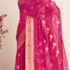 Pink Cotton Kota Saree Festive Wear