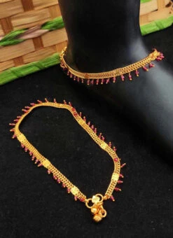 Pink Designer Anklets Party Wear -ZariGrace Shop pink designer anklets ankmjs397ru b