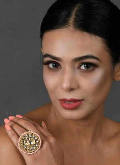 Pink Designer Ring Party Wear -ZariGrace Shop pink designer ring hnjdunvfemirg001 b