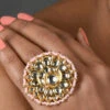 Pink Designer Ring Party Wear -ZariGrace Shop pink designer ring hnjdunvfemirg001 l