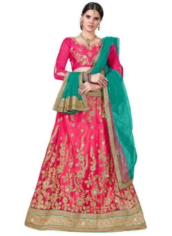 Pink Embroidered A Line Lehenga Wedding Wear -ZariGrace Shop pink embroidered a line lehenga ghsssitakr728708 u