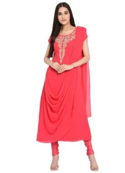 Pink Embroidered Kurta Churidar Set After Six Wear -ZariGrace Shop pink embroidered anarkali set iwsudrrwrs447 u