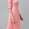 Pink Embroidered Calf Length Kurta Set After Six Wear -ZariGrace Shop pink embroidered calf length kurta set KSBS02007262 l