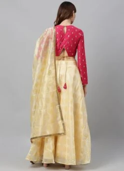 Pink Embroidered Jewel Neck Skirt Set Festive Wear -ZariGrace Shop pink embroidered jewel neck skirt set GHBS01911727 b