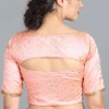 Pink Foil Printed Matka Silk Blouse Festive Wear -ZariGrace Shop pink foil printed matka silk blouse BLBS02209607 l