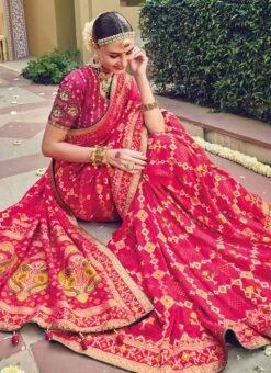 Pink Georgette Embroidery Sequins Saree Wedding Wear -ZariGrace Shop pink georgette embroidery sequins saree saska35816607 b