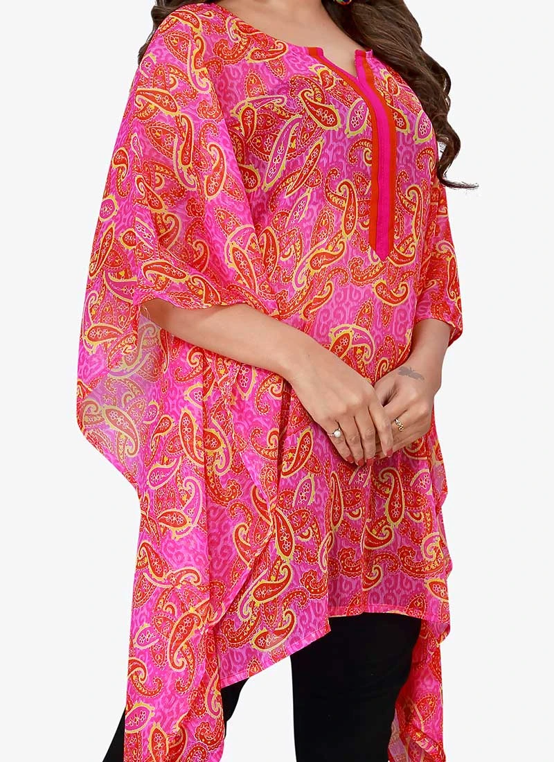 Pink Georgette Kaftan After Six Wear 3 Pink Georgette Kaftan After Six Wear