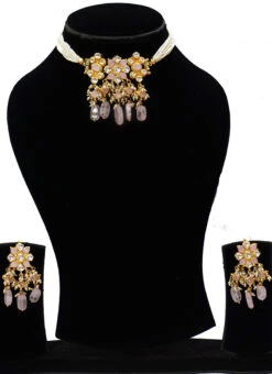 Pink Kundan Necklace Set Party Wear -ZariGrace Shop pink kundan necklace set jyddrj105721h u