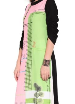 Pink N Green Printed Kurta Palazzo Set After Six Wear