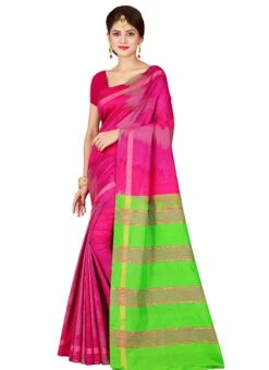 Pink N Green Zari Woven Saree After Six Wear -ZariGrace Shop pink n green zari woven saree sachfn003 u