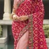 Pink N Peach Silk Embroidery Half N Half Saree Party Wear -ZariGrace Shop pink n peach silk embroidery half n half saree samkns102214049 l