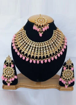 Pink Necklace Set Wedding Wear 7 Pink Necklace Set Wedding Wear -ZariGrace Shop pink necklace set jynsmniczb128 b