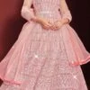 Pink Net Embroidered N Sequins Anarkali Suit Party Wear -ZariGrace Shop pink net embroidered n sequins anarkali suit slska43387954 l