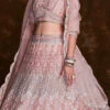 Pink Net Embroidered Stones Umbrella Lehenga Wedding Wear -ZariGrace Shop pink net embroidered stones umbrella lehenga ghska467275010 l