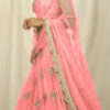 Pink Net Embroidered Umbrella Lehenga Choli Party Wear -ZariGrace Shop pink net embroidered umbrella lehenga choli ghstk01 l