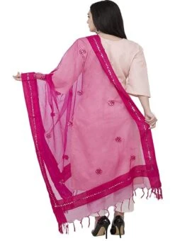 Pink Organza Cotton Gota Patti Work Dupatta Festive Wear -ZariGrace Shop pink organza cotton gota patti work dupatta dpdmfmfd022 b