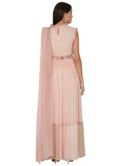 Pink Pure Georgette Thread N Sequins Work Anarkali Suit Party Wear -ZariGrace Shop pink pure georgette thread n sequins work anarkali suit sldvcsvak193 b