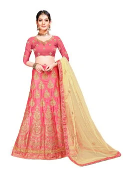 Pink Silk Zari Embroidered A Line Lehenga Festive Wear 8 Pink Silk Zari Embroidered A Line Lehenga Festive Wear -ZariGrace Shop pink silk zari embroidered a line lehenga ghsstsktnzr7363 u