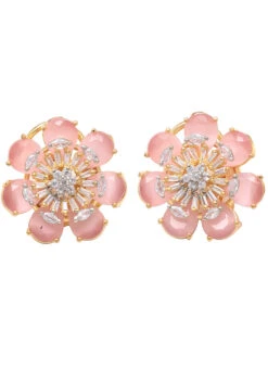 Pink Stones Alloy Studs Party Wear -ZariGrace Shop pink stones alloy studs erjrurea2362 u