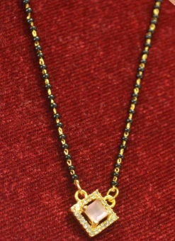 Pink Stones Work Mangalsutra Party Wear -ZariGrace Shop pink stones work mangalsutra hejasvcbhspk023 b
