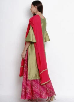 Pink Taffeta A Line Lehenga Festive Wear -ZariGrace Shop pink taffeta a line lehenga ghdrnr464 b