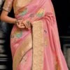 Pink Tissue Silk Zari Work Saree Festive Wear -ZariGrace Shop pink tissue silk zari work saree saspl2704 l
