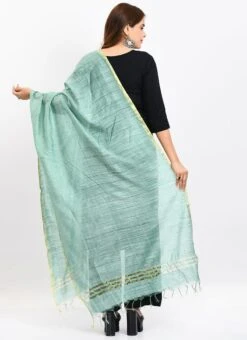 Pista Green Cotton Slub Weaving Work Dupatta Work Wear -ZariGrace Shop pista green cotton slub weaving work dupatta dpdmimfd110 b