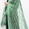Pista Green Organza Cotton Mirror Embroidery Dupatta Work Wear -ZariGrace Shop pista green organza cotton mirror embroidery dupatta dpdmimfd135 l