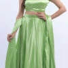 Pista Green Satin Umbrella Lehenga Party Wear -ZariGrace Shop pista green satin umbrella lehenga ghuhoa009 l