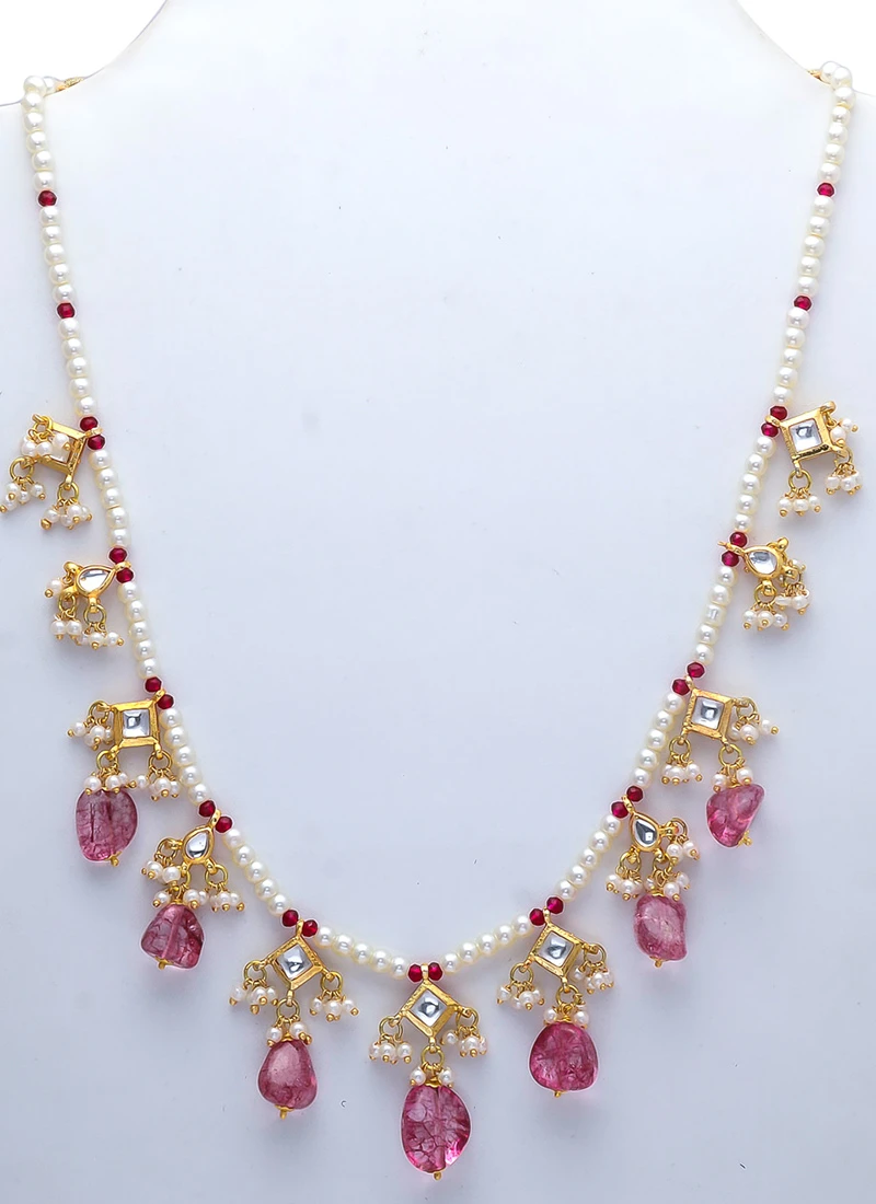 Purple Alloy Stone Necklace Party Wear 3 Purple Alloy Stone Necklace Party Wear