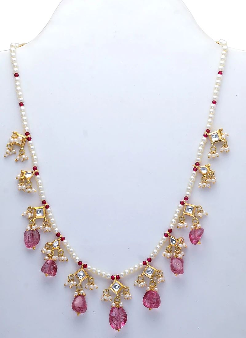 Purple Alloy Stone Necklace Party Wear 4 Purple Alloy Stone Necklace Party Wear - Image 2